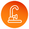 Plumbing services icon featuring a stylized faucet and water droplet.
